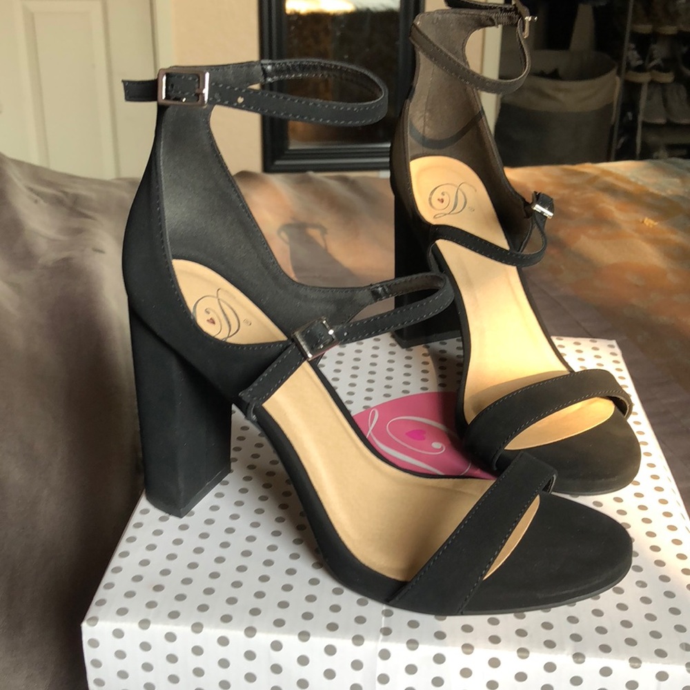 Black strappy heels